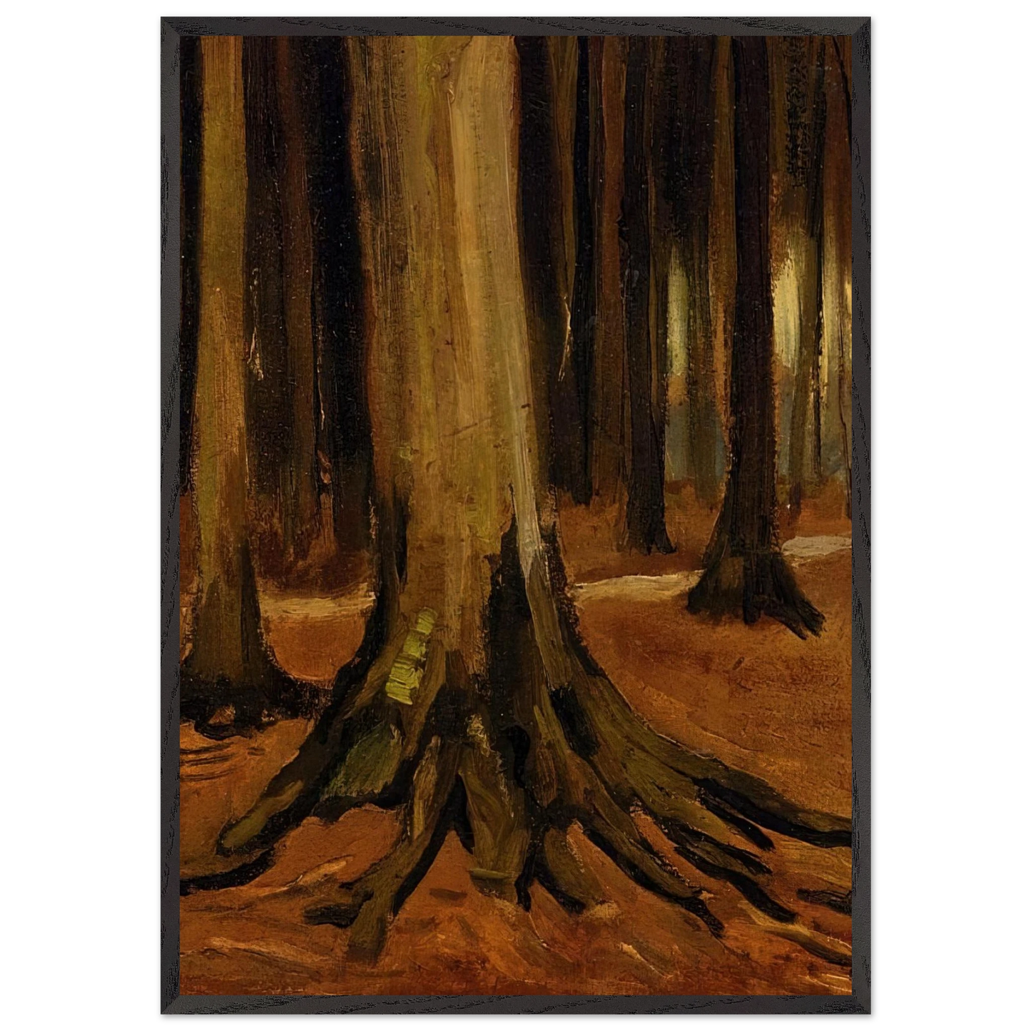 Girl in the Woods - Vincent van Gogh Framed Art Print – Black Wooden Frame - Default Title - -Framed Art Print