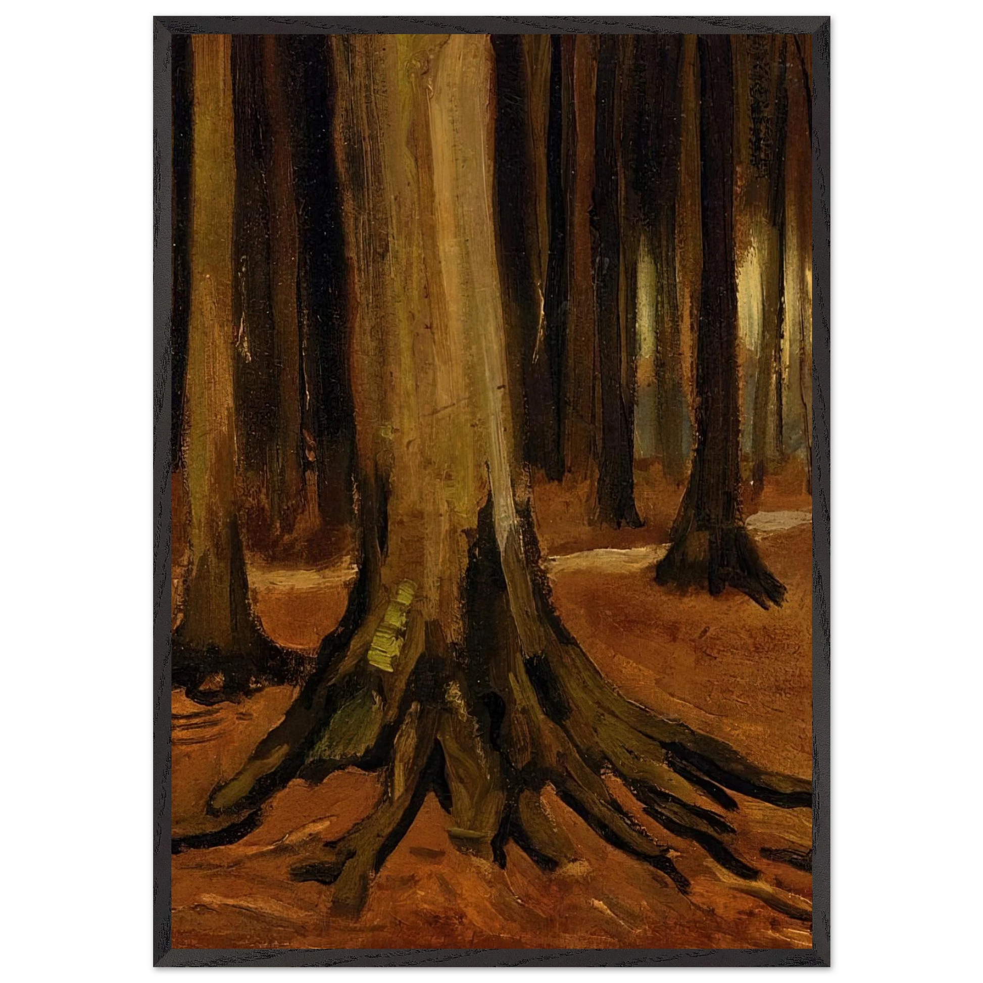 Girl in the Woods - Vincent van Gogh Framed Art Print – Black Wooden Frame - Default Title - -Framed Art Print