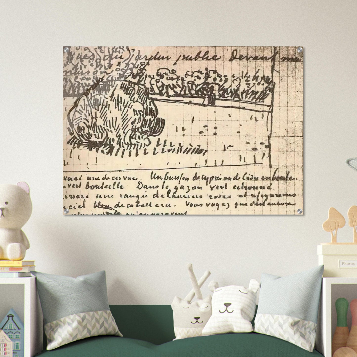 Round Clipped Shrub in the Public Garden - Vincent van Gogh Acrylic Print - 70x100 cm / 28x40″ inches