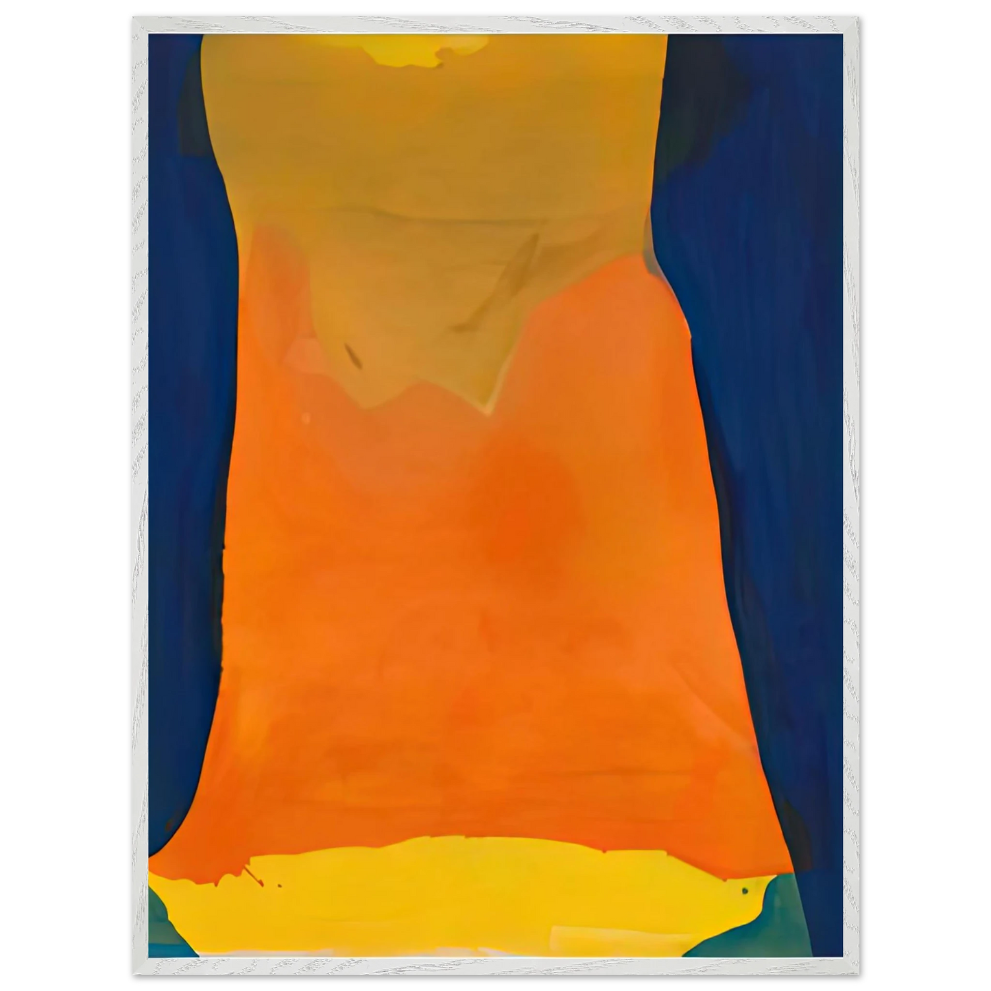 Helen Frankenthaler - Orange Mood, 1963-64- Wall Art - 60x80 cm / 24x32 inches - Premium Wooden Framed Poster With Fine Art Paper - Black frame