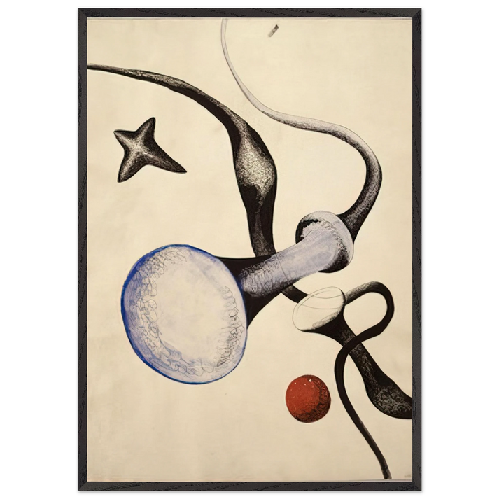 UNTITLED 1932 - Alexander Calder 70x100 cm / 28x40 inches Framed Art Print – Black Wooden Frame