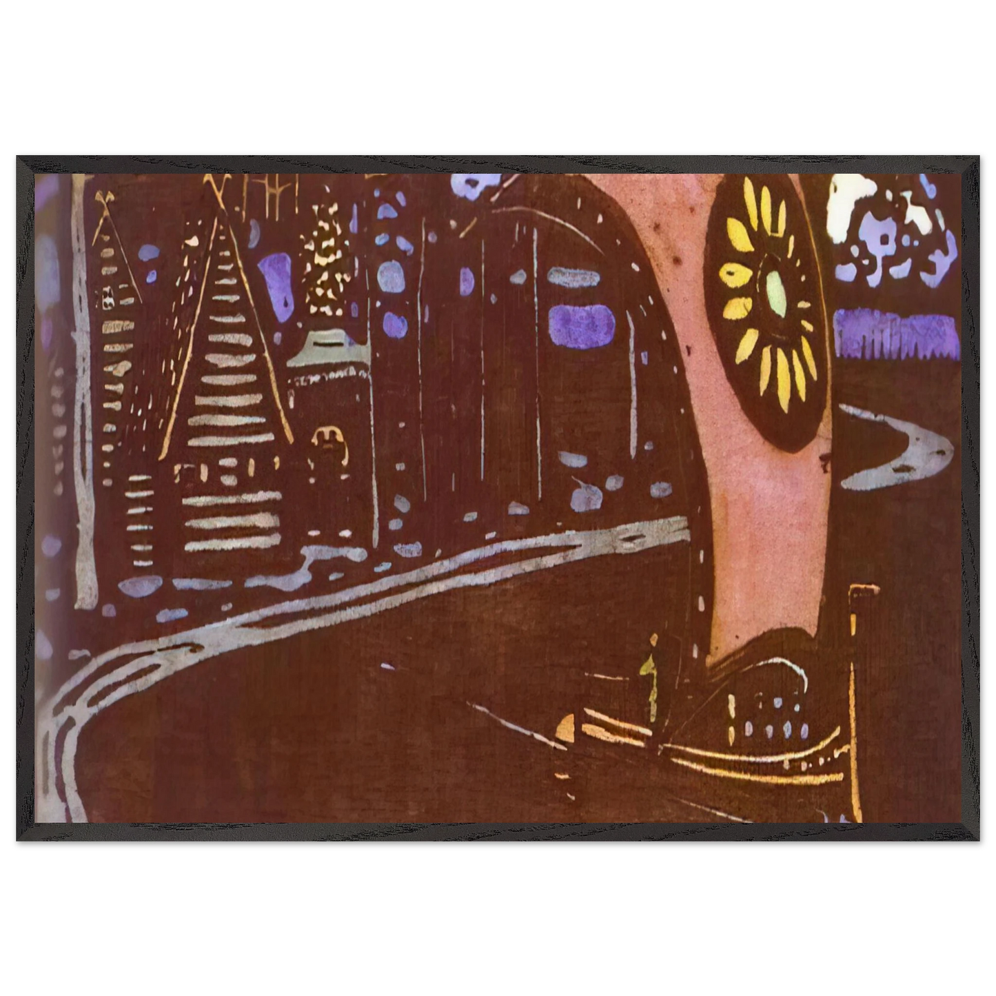 THE GOLDEN SAIL 1903 - Wassily Kandinsky Framed Art Print – Black Wooden Frame - Default Title - -Framed Art Print