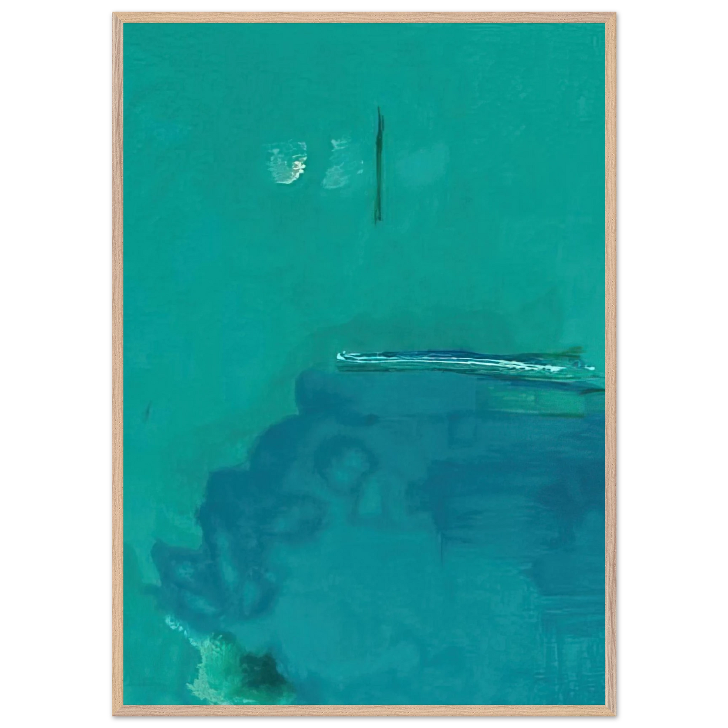 Helen Frankenthaler - Contentment Island - 2004 Wall art - A1 (59.4 x 84.1  cm) - Premium Wooden Framed Poster With Fine Art Paper - White frame