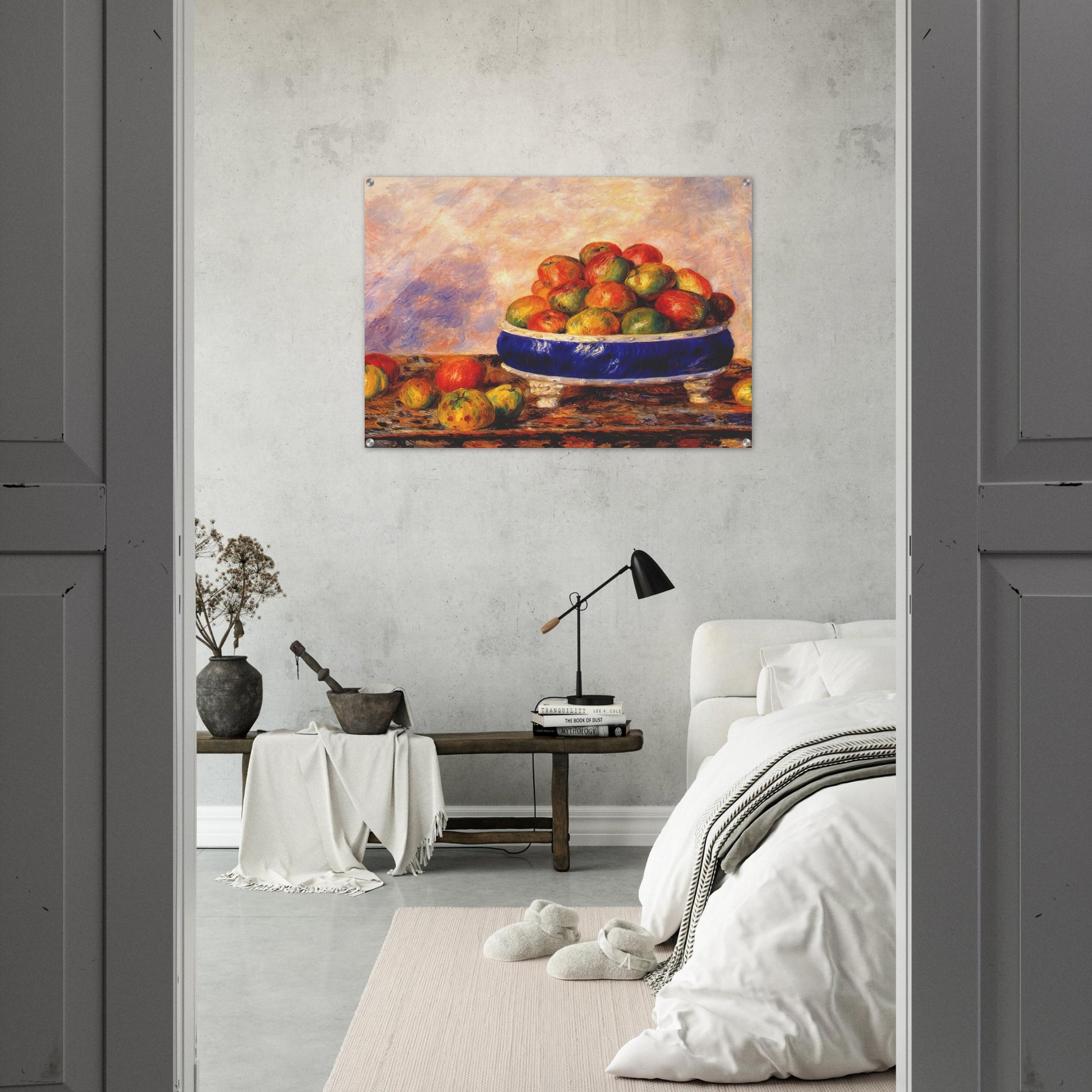 Apples in a dish - Pierre-Auguste Renoir Acrylic Print - 70x100 cm / 28x40″ inches | Pierre-Auguste Renoir Wall Art | Pierre-Auguste Renoir Prints