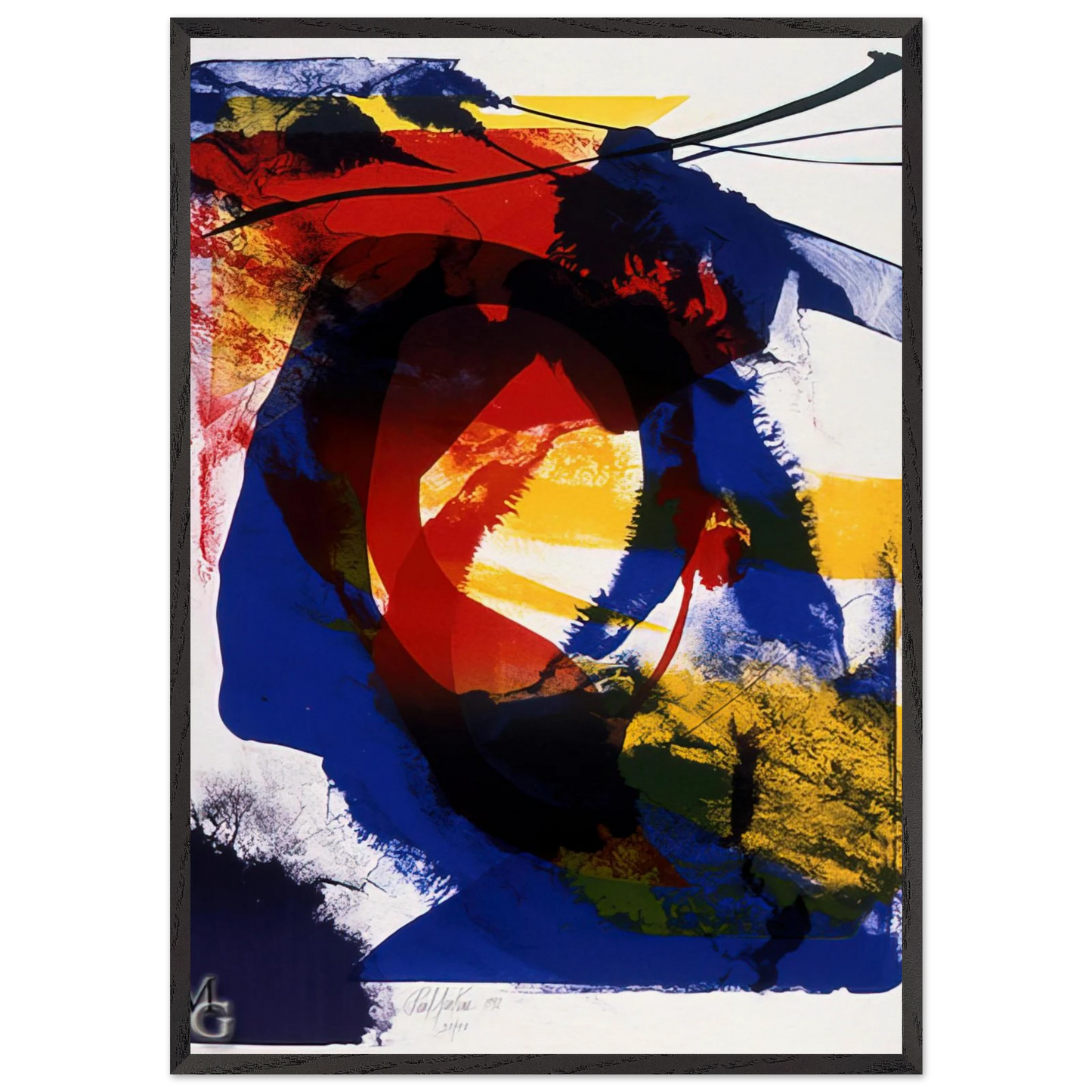 Distance Finding Mozart - 1992 - Paul Jenkins Framed Art Print – Black Wooden Frame - Default Title - -Framed Art Print