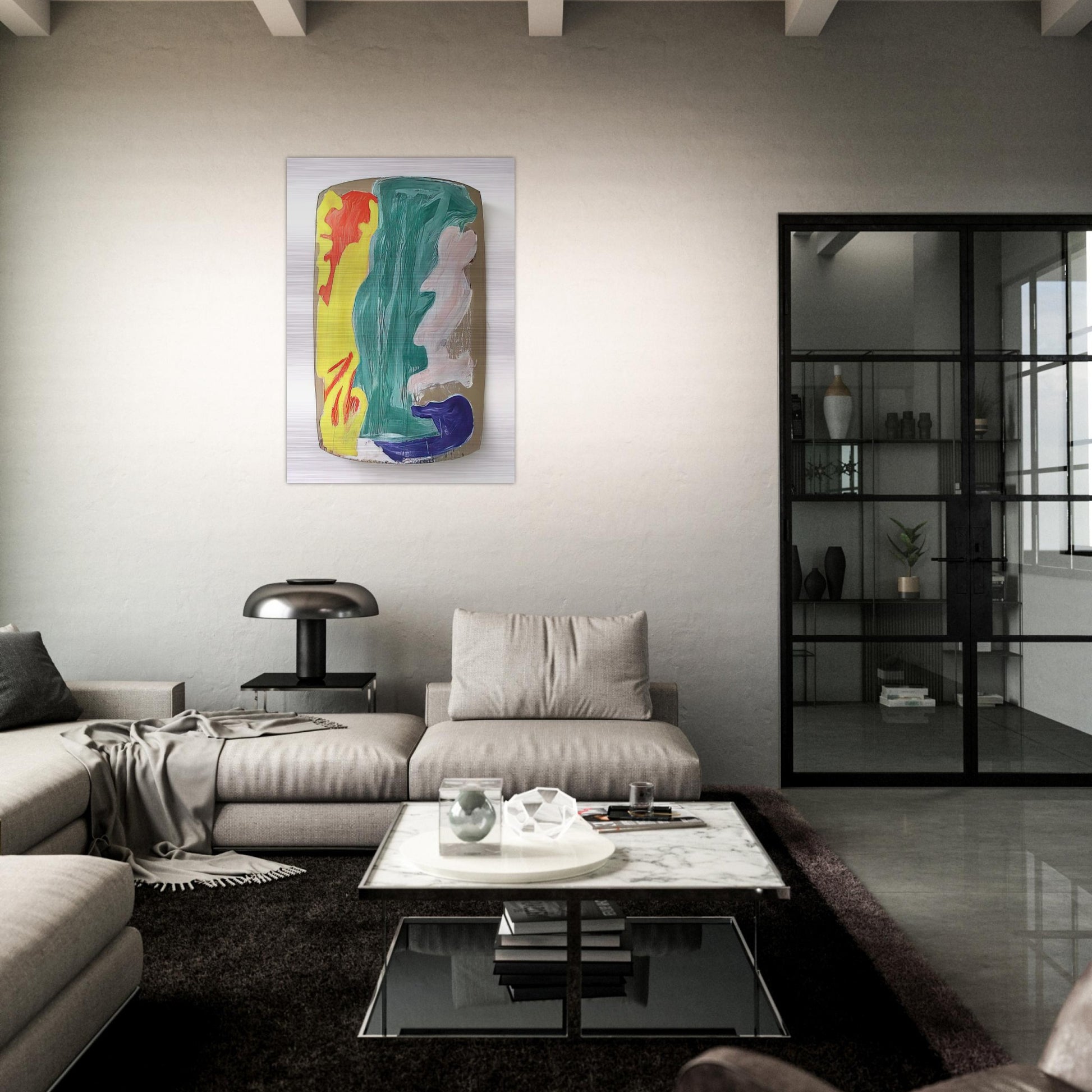 Baton - 1986 - Ron Gorchov Brushed Aluminum Print - 70x100 cm / 28x40 inches | Ron Gorchov Aluminum Print | Ron Gorchov Prints