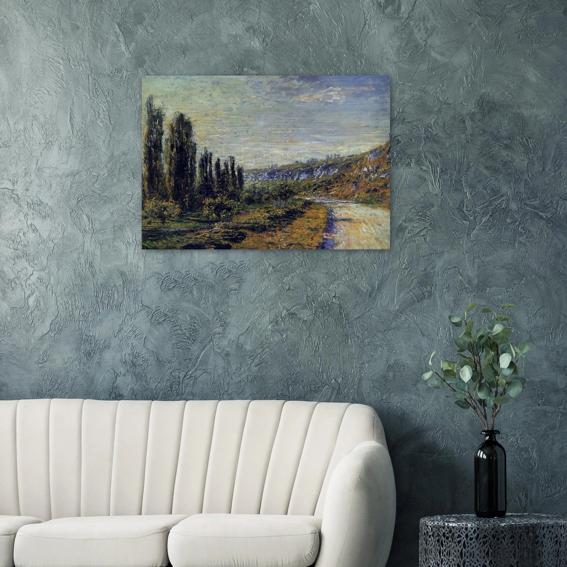 The Road from Vetheuil - claude monet Brushed Aluminum Print - 70x100 cm / 28x40 inches | claude monet Aluminum Print | claude monet Prints