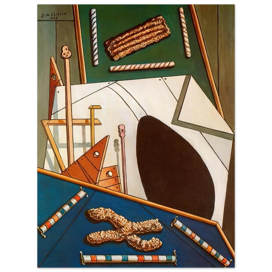 Giorgio de Chirico - METAPHYSICAL INTERIOR WITH BISCUITS Fine Art Poster - Default Title