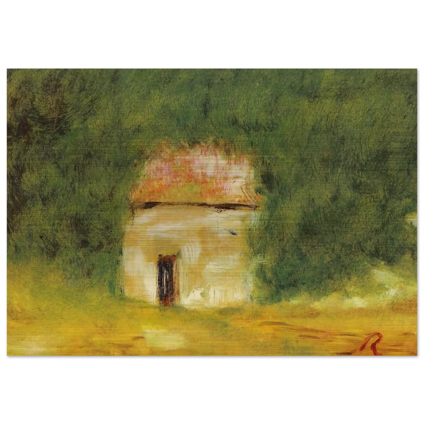 The Little House - Pierre-Auguste Renoir Brushed Aluminum Print - 70x100 cm / 28x40 inches | Pierre-Auguste Renoir Aluminum Print | Pierre-Auguste Renoir Prints