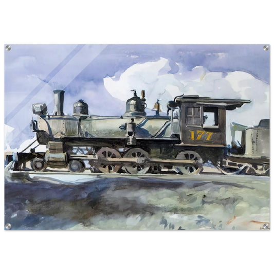 D. and R. G. Locomotive - Edward Hopper Acrylic Print - 70x100 cm / 28x40″ inches