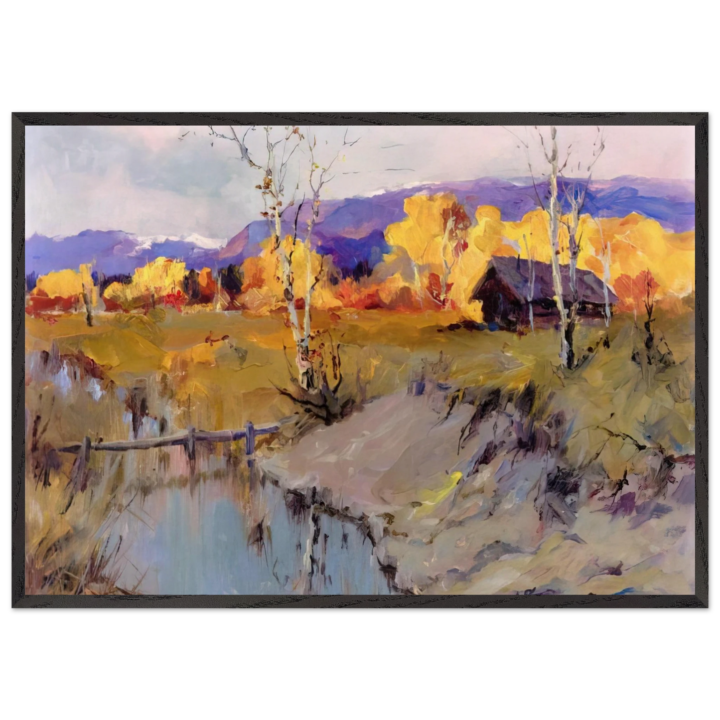 Autumn Morning - Romanticism - Sydney Laurence Framed Art Print – Black Wooden Frame - Default Title - -Framed Art Print