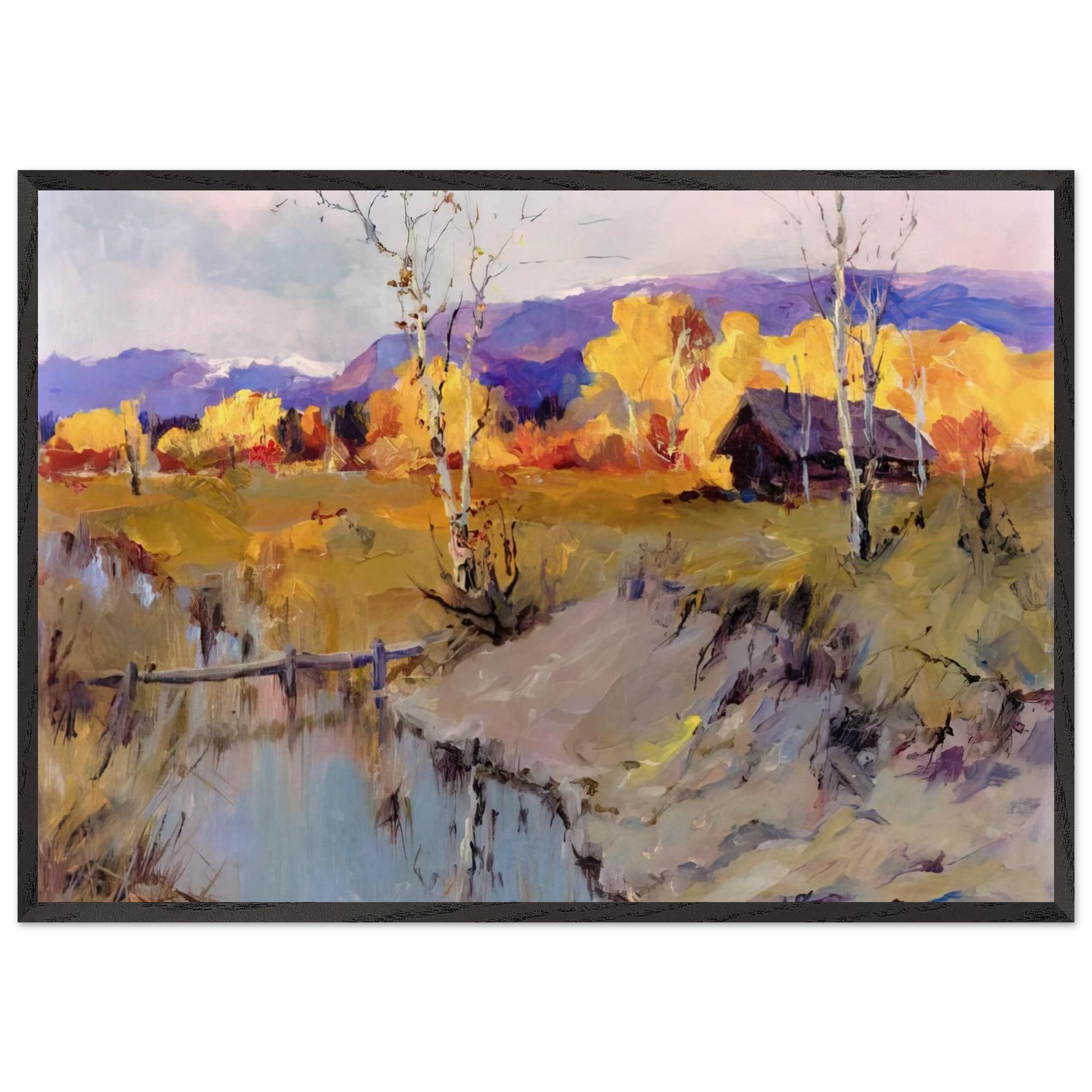 Autumn Morning - Romanticism - Sydney Laurence Framed Art Print – Black Wooden Frame - Default Title - -Framed Art Print