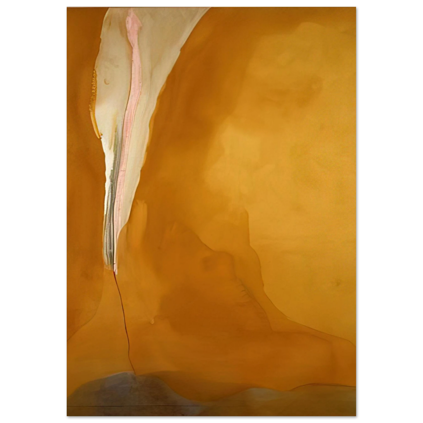 Helen Frankenthaler - Coral Wedge - 1972 Wall art - 28x43  cm / XL (11x17 inches) - Premium Wooden Framed Poster With Fine Art Paper - Black frame