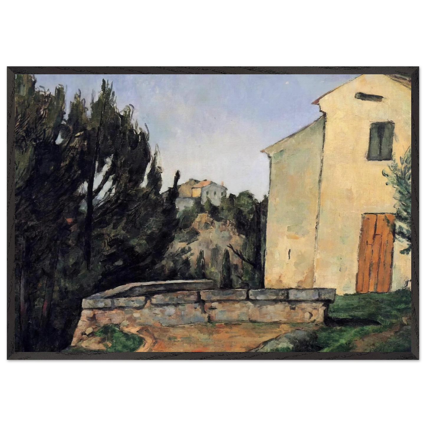 The Abandoned House - Paul Cezanne 70x100 cm / 28x40 inches Framed Art Print – Black Wooden Frame