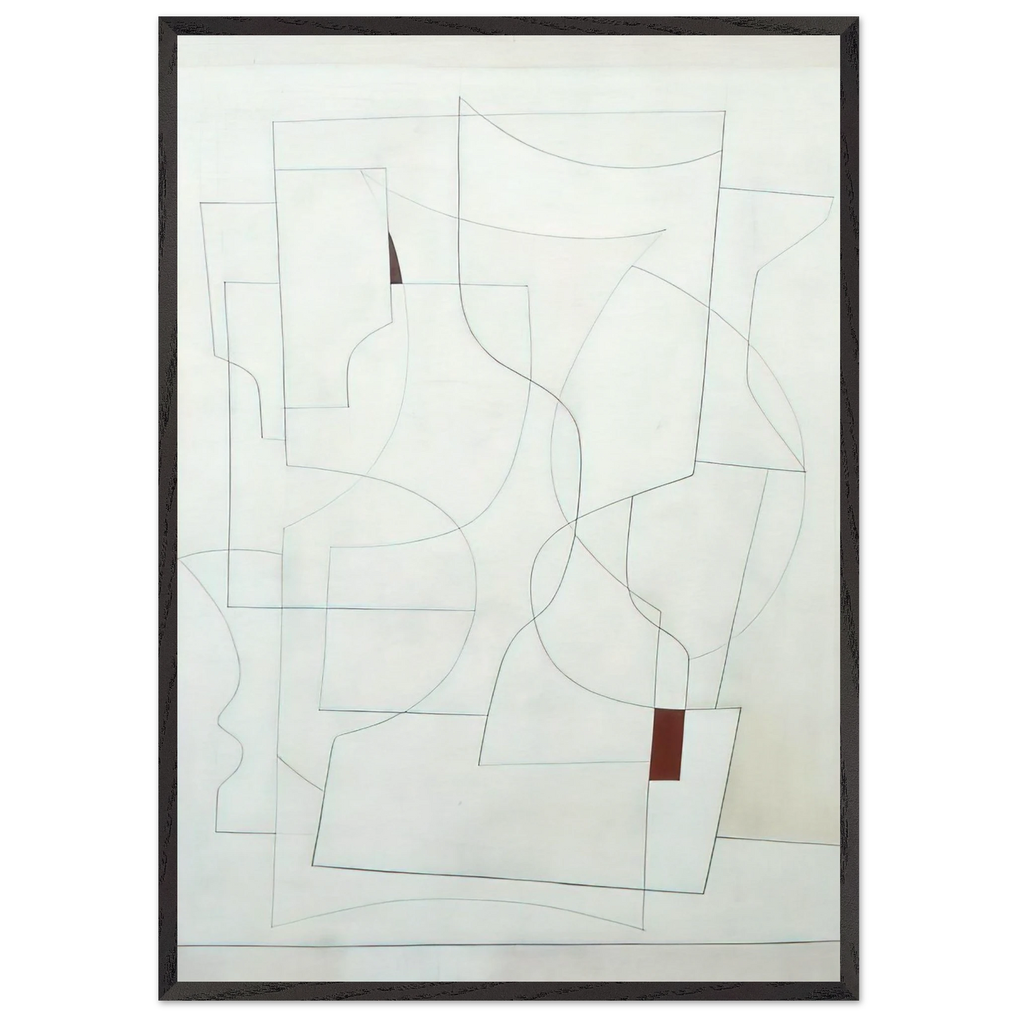 July 27-53 ivory - 1953 - Ben Nicholson Framed Art Print – Black Wooden Frame - Default Title - -Framed Art Print