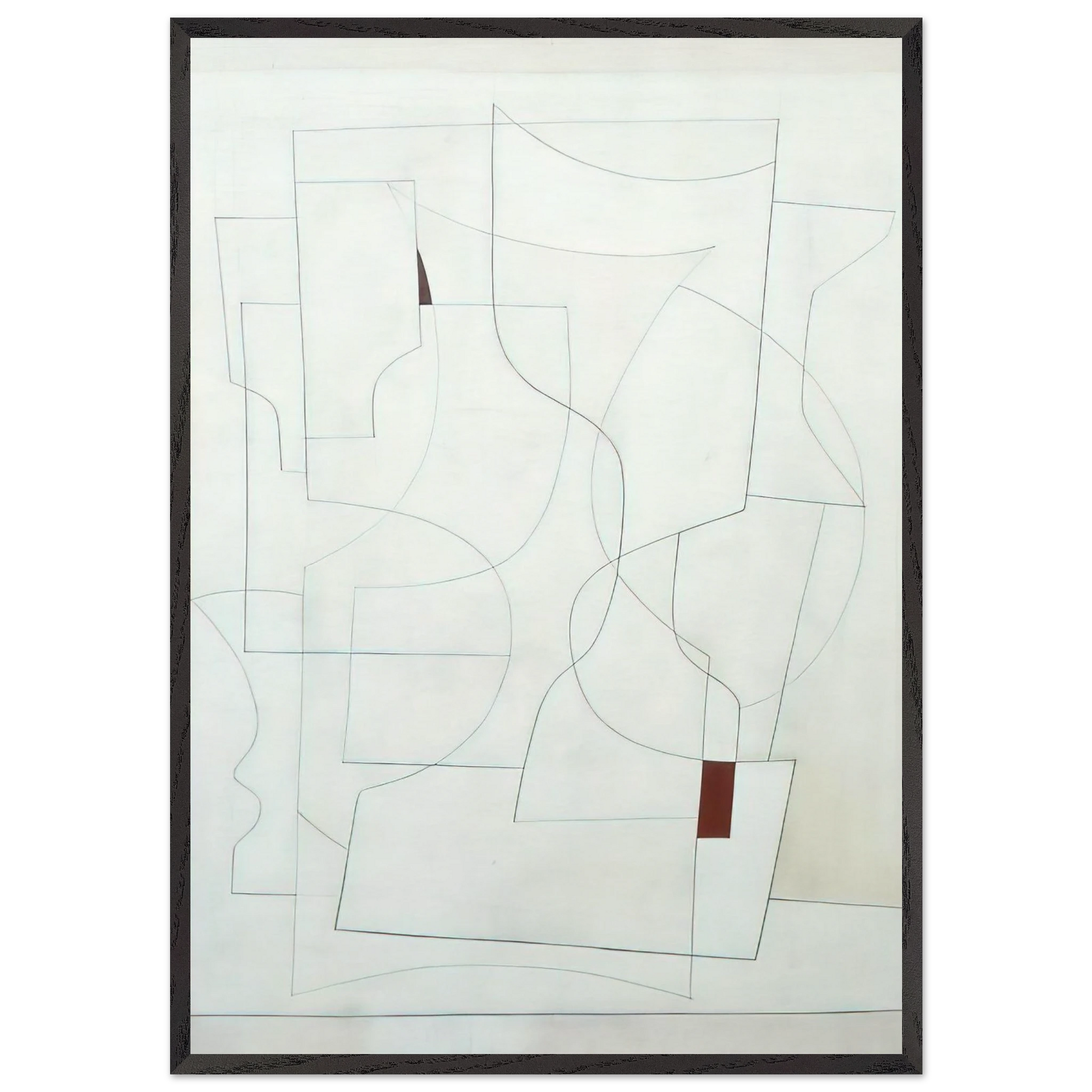 July 27-53 ivory - 1953 - Ben Nicholson Framed Art Print – Black Wooden Frame - Default Title - -Framed Art Print