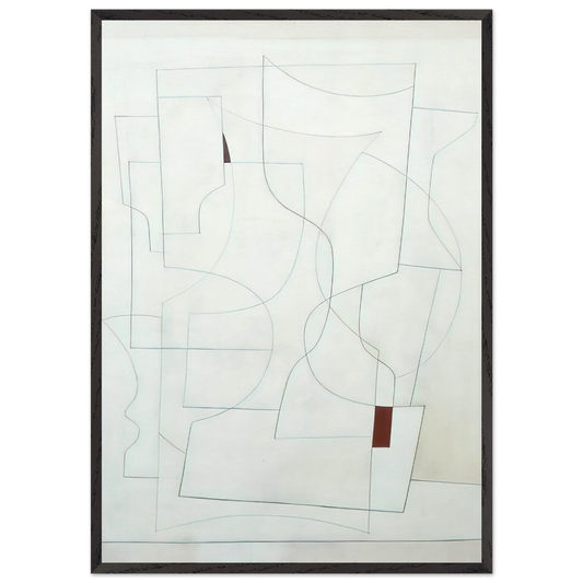 July 27-53 ivory - 1953 - Ben Nicholson Framed Art Print – Black Wooden Frame - Default Title - -Framed Art Print