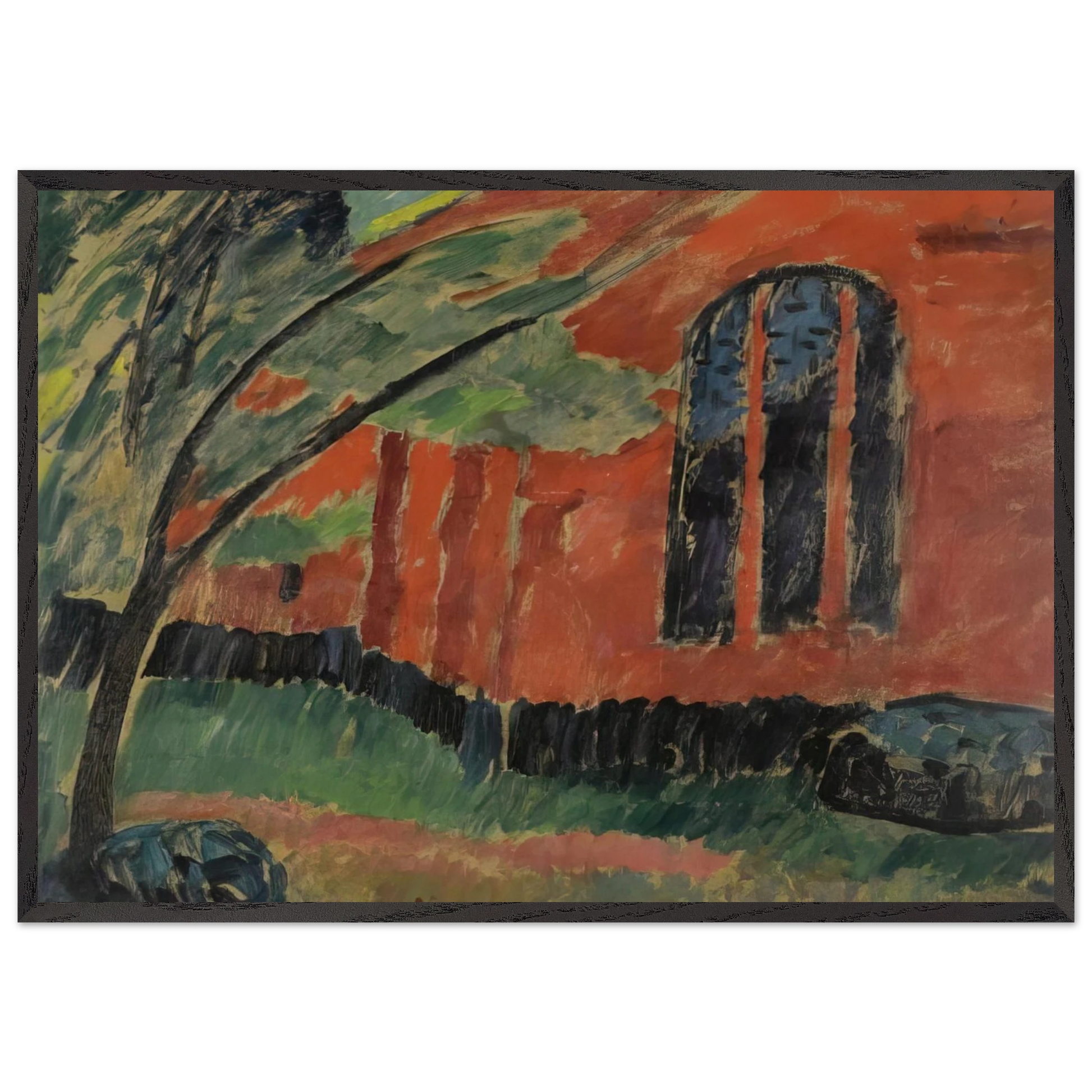THE CHURCH IN PREROW 1911 - Alexej von Jawlensky Framed Art Print – Black Wooden Frame - Default Title - -Framed Art Print