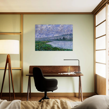 The Seine and the Chaantemesle - claude monet Brushed Aluminum Print - 70x100 cm / 28x40 inches | claude monet Aluminum Print | claude monet Prints