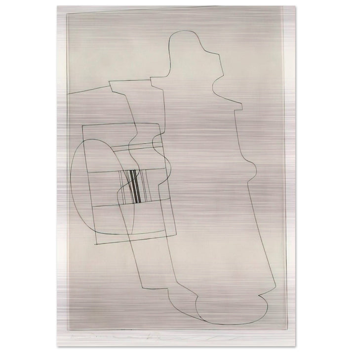 Glass topped bottle - 1967 - Ben Nicholson Brushed Aluminum Print - 70x100 cm / 28x40 inches | Ben Nicholson Aluminum Print | Ben Nicholson Prints