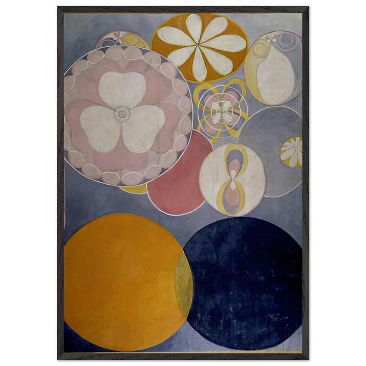 DE TIO ST RSTA N 2 BARNAALDERN 1907 - Hilma af Klint 70x100 cm / 28x40 inches Framed Art Print – Black Wooden Frame