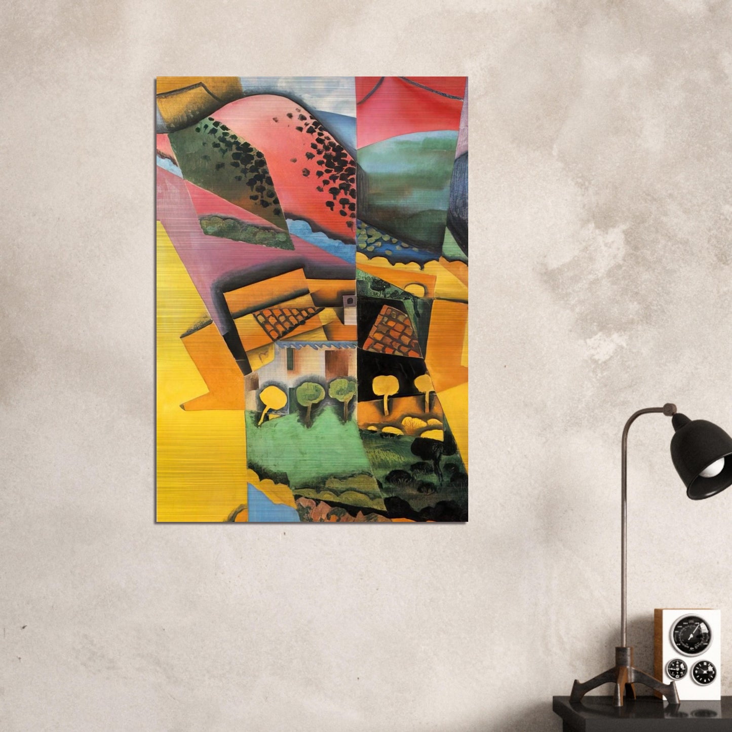 LANDSCAPE AT CERET 1913 - Juan Gris Brushed Aluminum Print - 70x100 cm / 28x40 inches | Juan Gris Aluminum Print | Juan Gris Prints