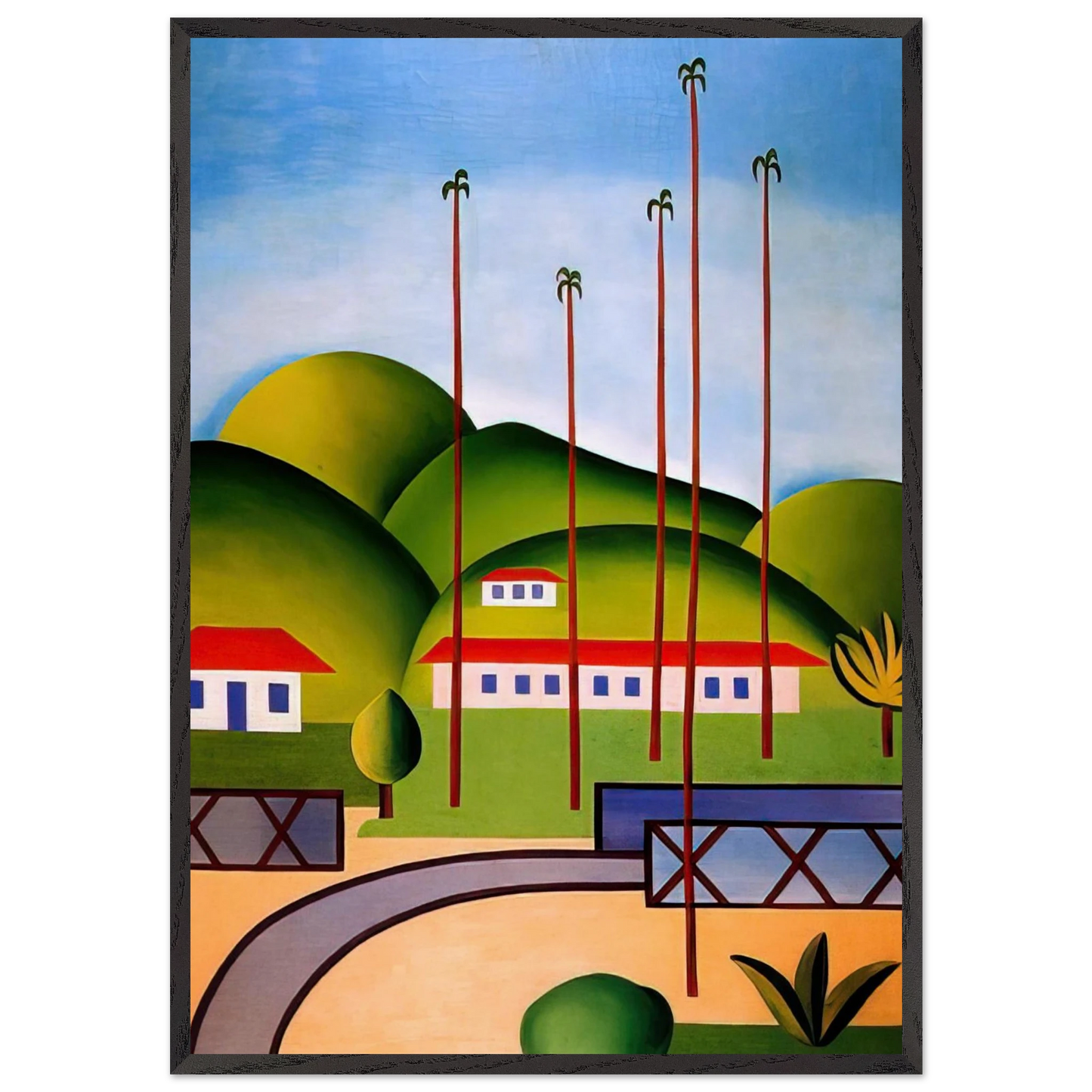 Palm Trees - Tarsila do Amaral Framed Art Print – Black Wooden Frame - Default Title - -Framed Art Print