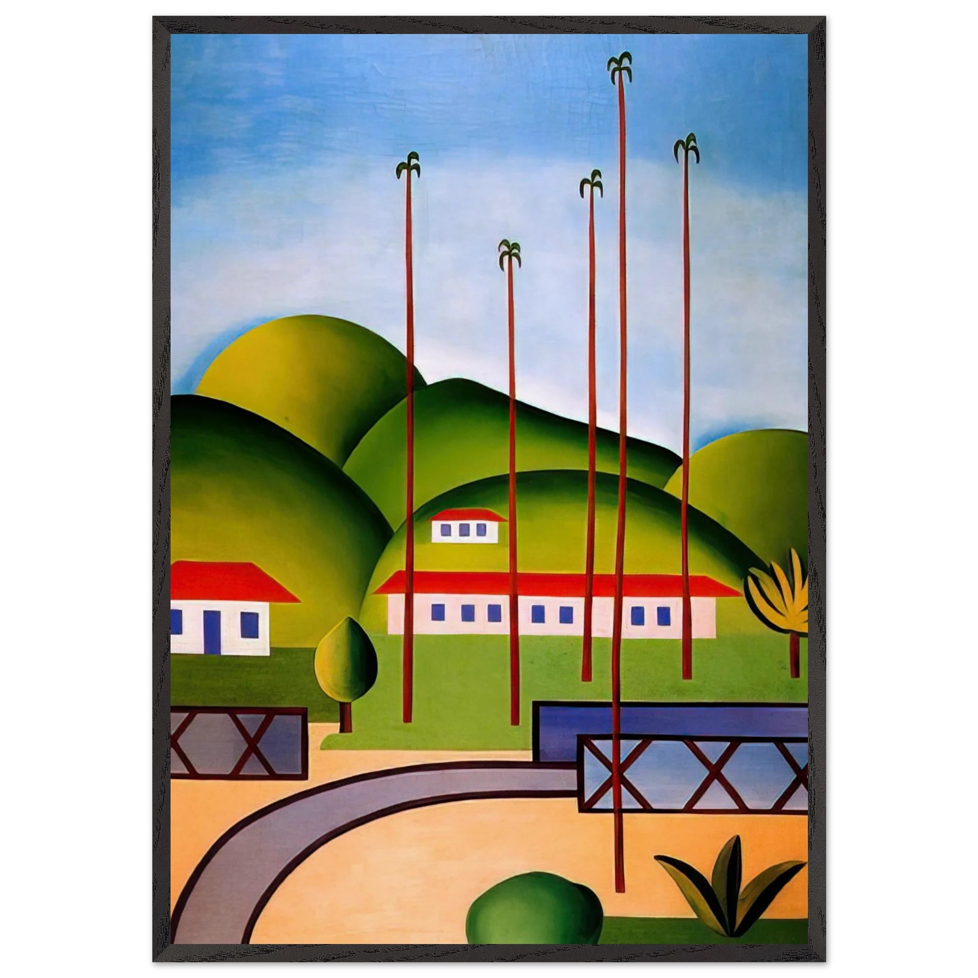 Palm Trees - Tarsila do Amaral Framed Art Print – Black Wooden Frame - Default Title - -Framed Art Print