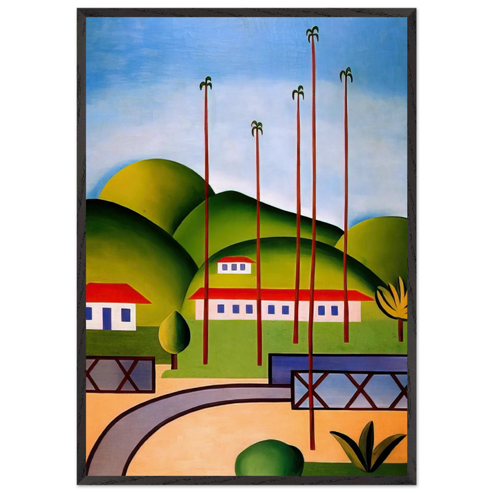 Palm Trees - Tarsila do Amaral 70x100 cm / 28x40 inches Framed Art Print – Black Wooden Frame
