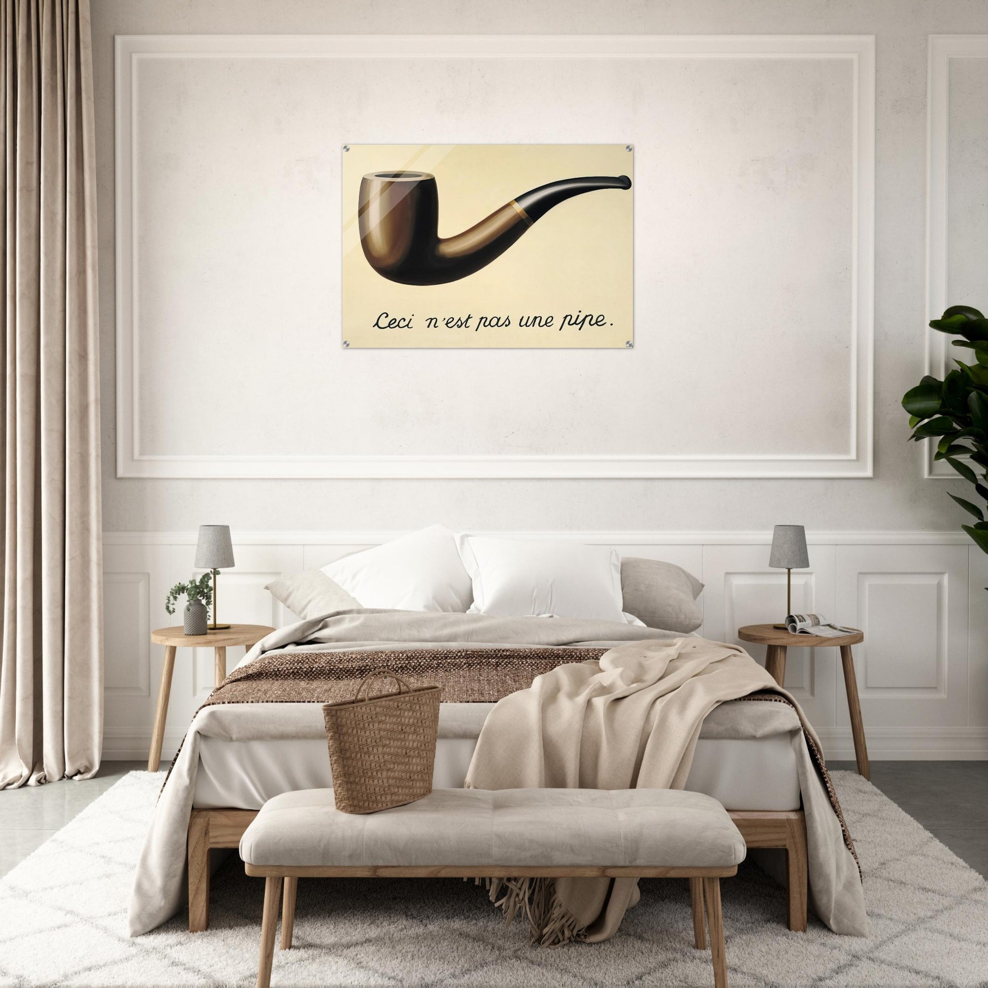 THE TREACHERY OF IMAGES THIS IS NOT A PIPE 1948 - Rene Magritte Acrylic Print - 70x100 cm / 28x40″ inches | Rene Magritte Wall Art | Rene Magritte Prints