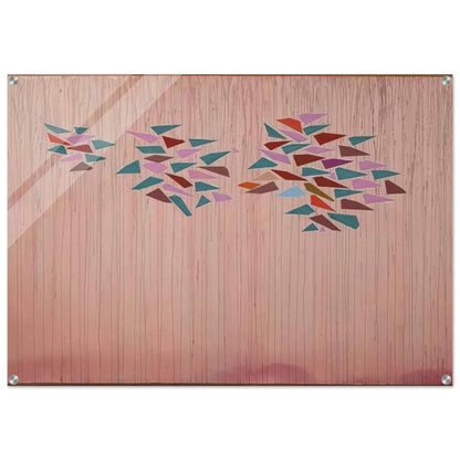 Colors on Gray Pink - 1976 - Robert Goodnough Acrylic Print - 70x100 cm / 28x40″ inches | Robert Goodnough Wall Art | Robert Goodnough Prints