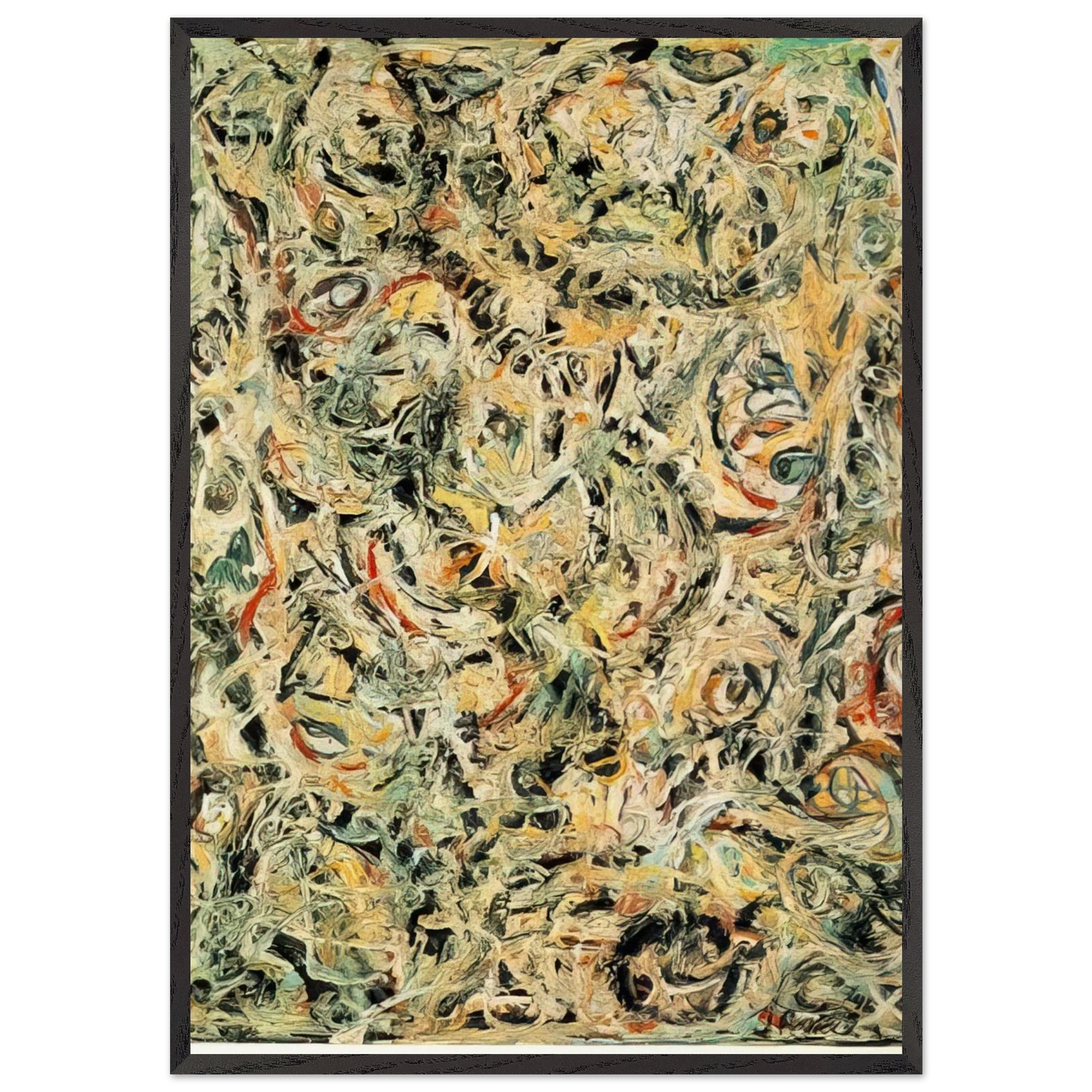 EYES IN THE HEAT 1946 - Jackson Pollock Framed Art Print – Black Wooden Frame - Default Title - -Framed Art Print