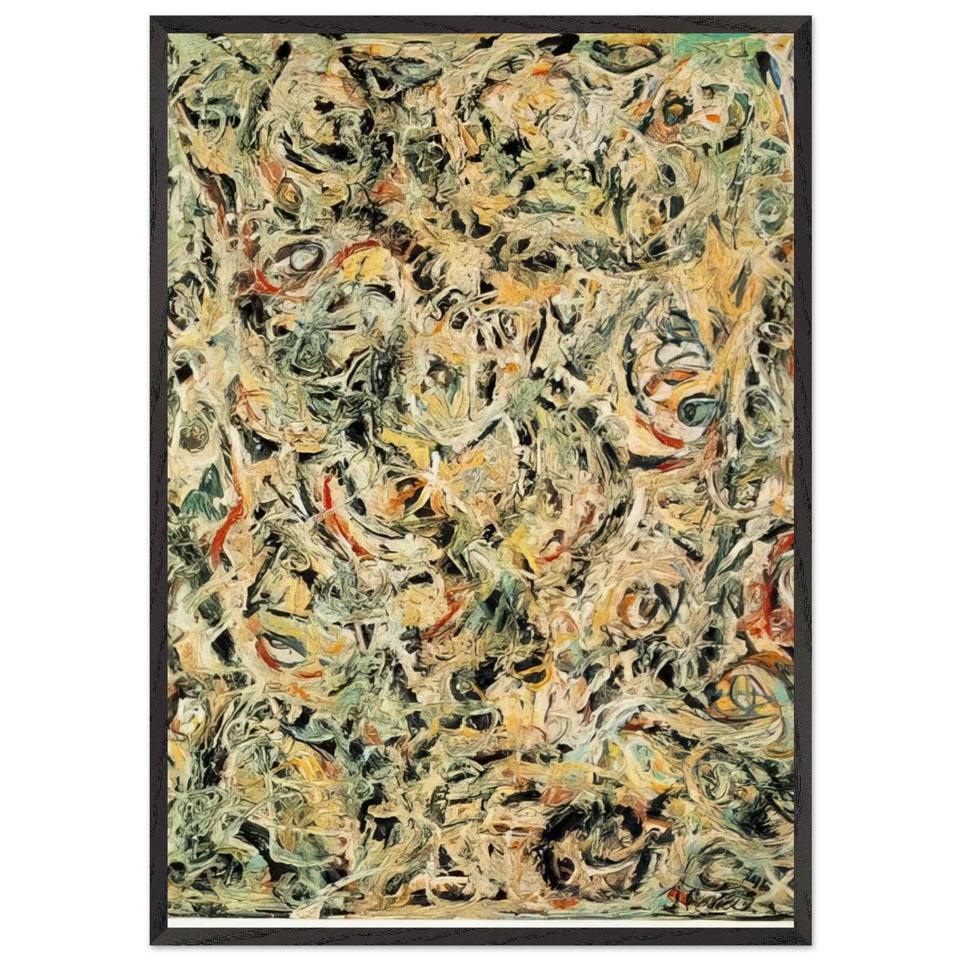 EYES IN THE HEAT 1946 - Jackson Pollock Framed Art Print – Black Wooden Frame - Default Title - -Framed Art Print