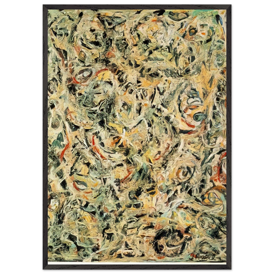EYES IN THE HEAT 1946 - Jackson Pollock Framed Art Print – Black Wooden Frame - Default Title - -Framed Art Print
