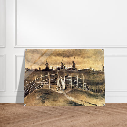 Windmils at Dordrecht - Vincent van Gogh Acrylic Print - 70x100 cm / 28x40″ inches