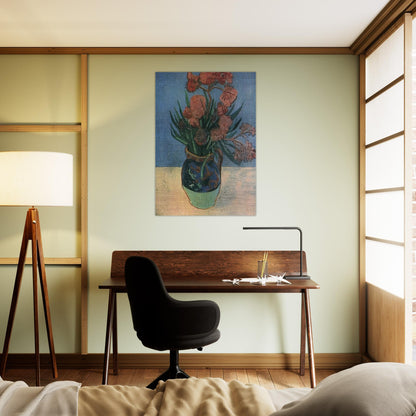 Still Life Vase with Oleanders - Vincent van Gogh Brushed Aluminum Print - 70x100 cm / 28x40 inches | Vincent van Gogh Aluminum Print | Vincent van Gogh Prints