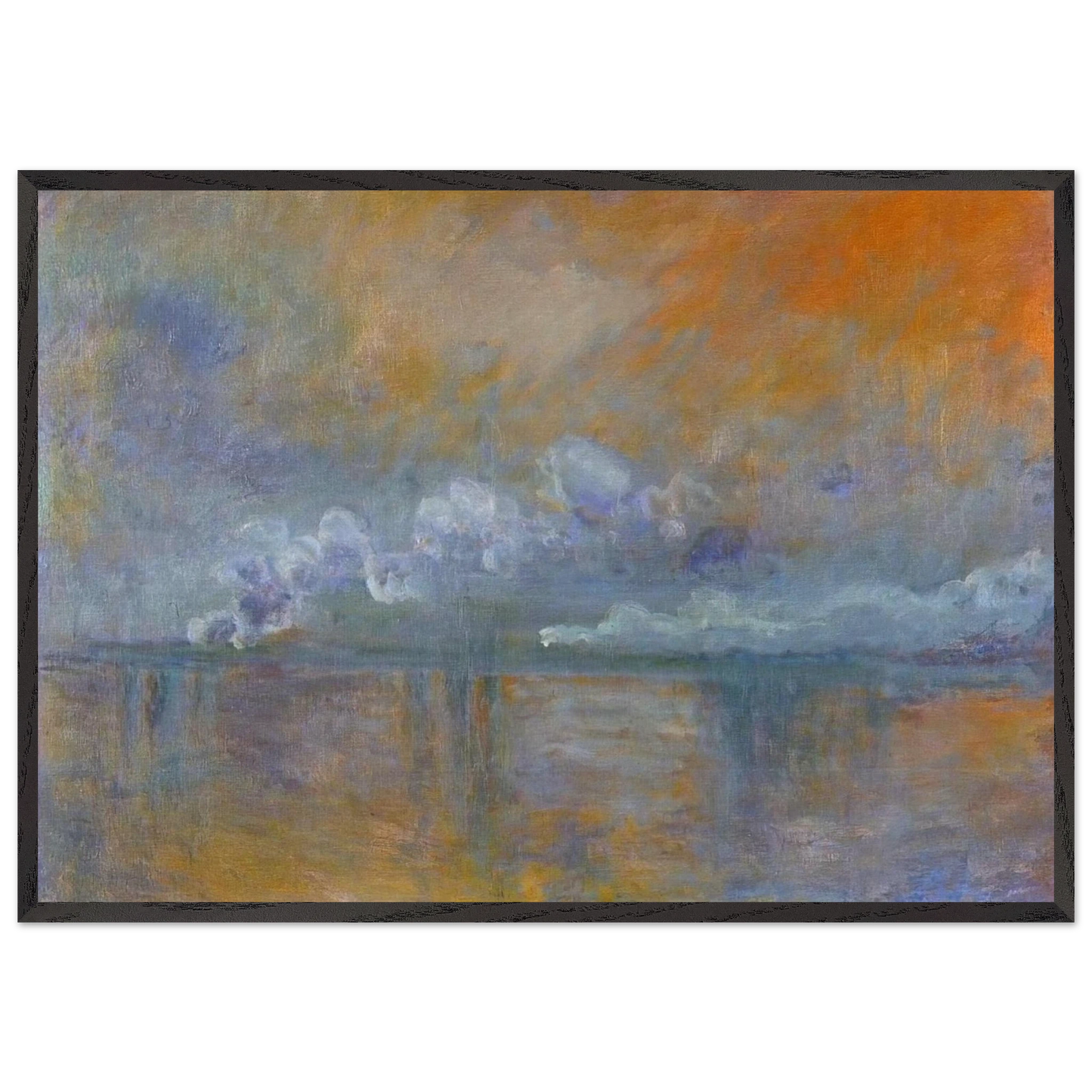 Charing Cross Bridge 02 - claude monet Framed Art Print – Black Wooden Frame - Default Title - -Framed Art Print