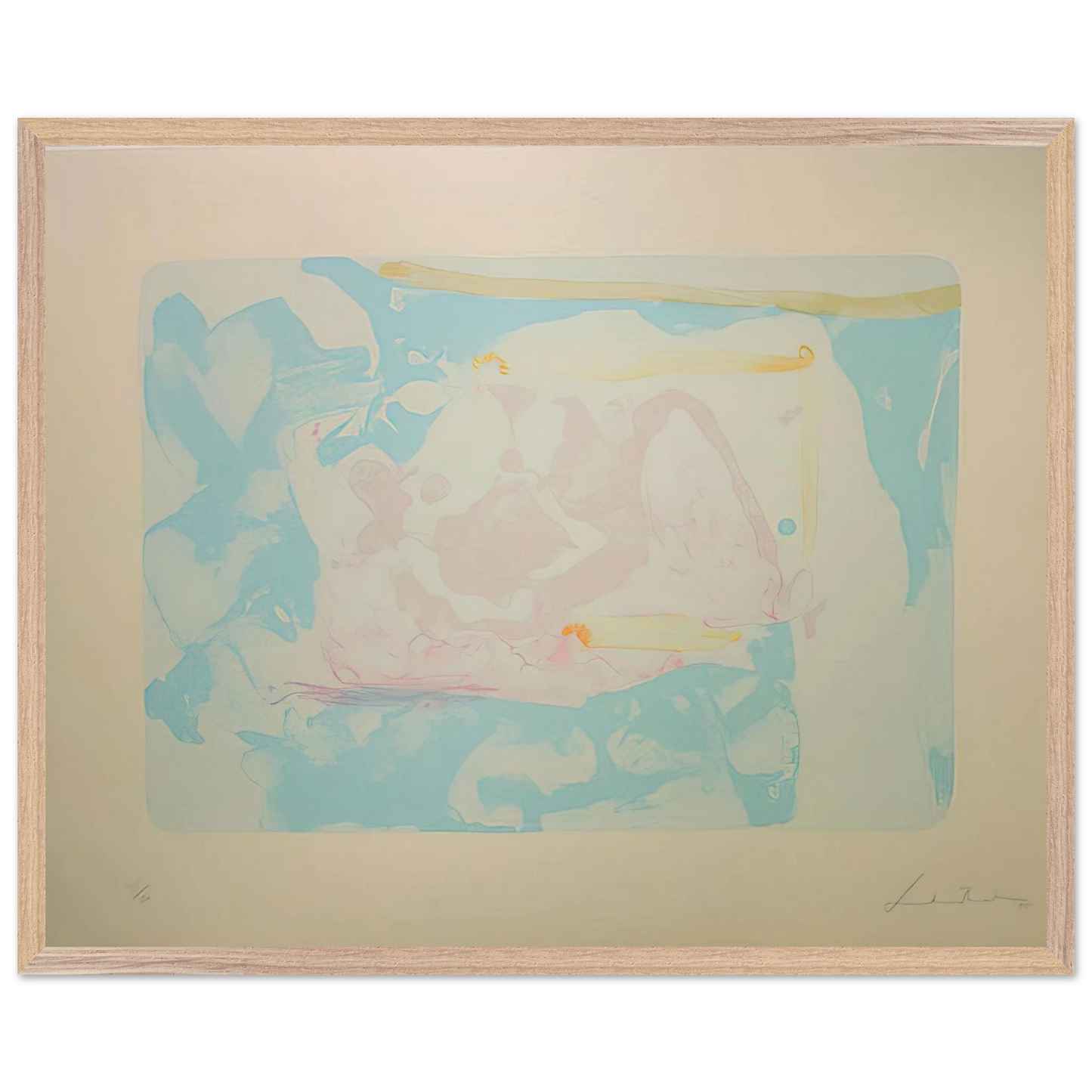 Helen Frankenthaler - Reflections III - 1995 Wall art - 40x50 cm / 16x20 inches - Premium Wooden Framed Poster With Fine Art Paper - White frame
