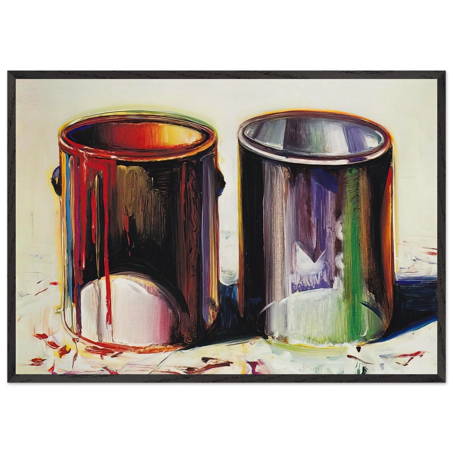 Two Paint Cans - 1987 - Wayne Thiebaud Framed Art Print – Black Wooden Frame - Default Title - -Framed Art Print