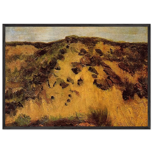 Dunes - Vincent van Gogh 70x100 cm / 28x40 inches Framed Art Print – Black Wooden Frame