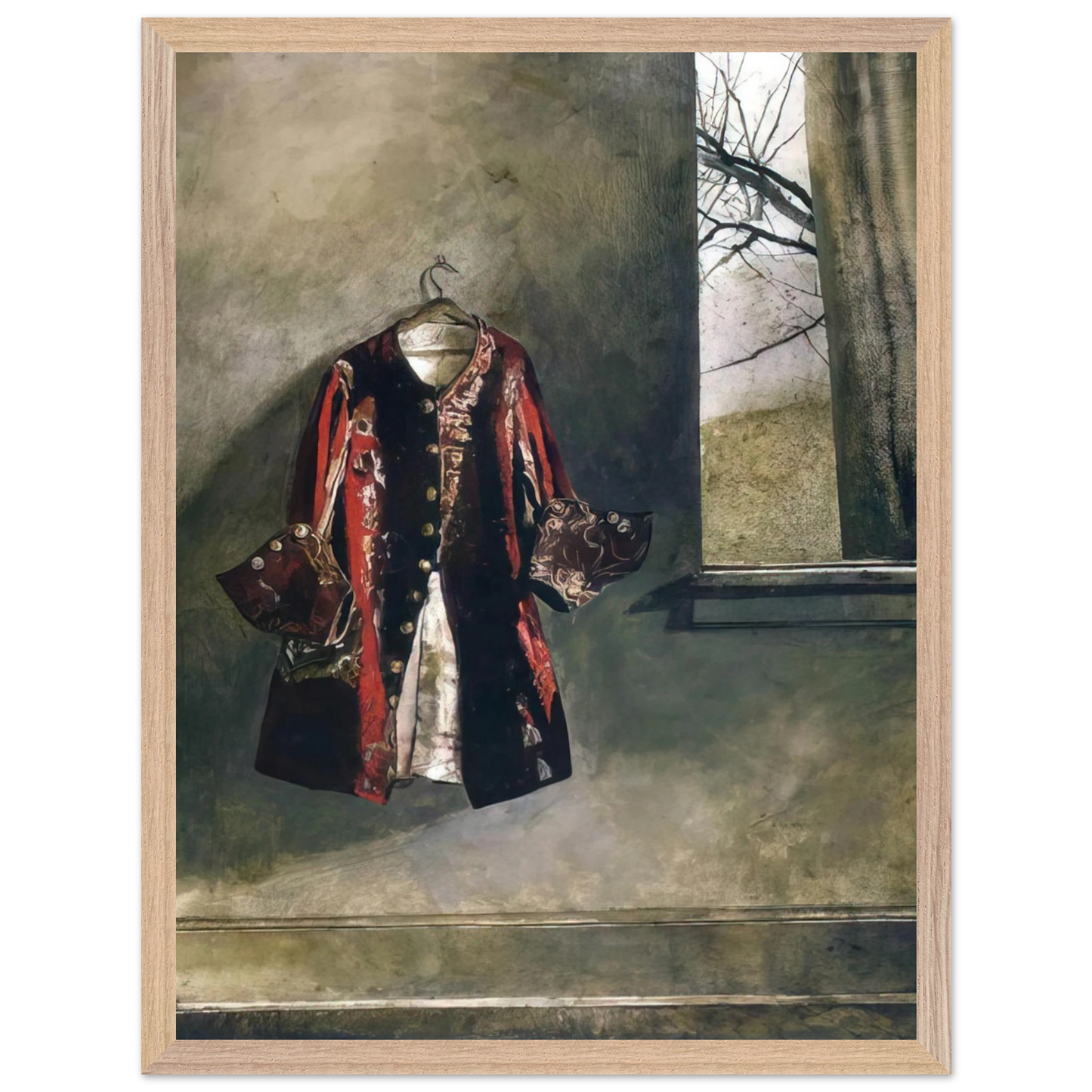 Andrew Wyeth - CURTAIN CALL Wall Art - 60x80 cm / 24x32 inches - Premium Wooden Framed Poster With Fine Art Paper - Wood frame