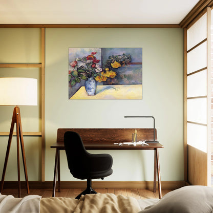 Still Life Flowers in a Vase - Paul Cézanne Brushed Aluminum Print - 70x100 cm / 28x40 inches | Paul Cézanne Aluminum Print | Paul Cézanne Prints