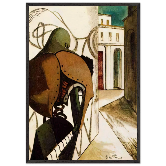 THE VEXATIONS OF THE THINKER 1915 - Giorgio de Chirico Framed Art Print – Black Wooden Frame - Default Title - -Framed Art Print