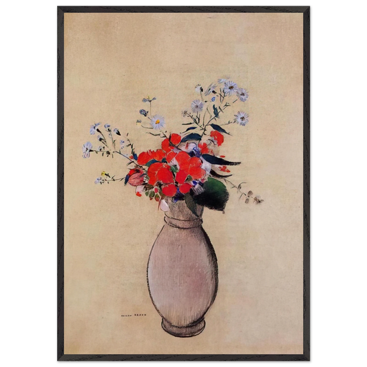 BOUQUET OF FLOWERS 2 - Odilon Redon Framed Art Print – Black Wooden Frame - Default Title - -Framed Art Print