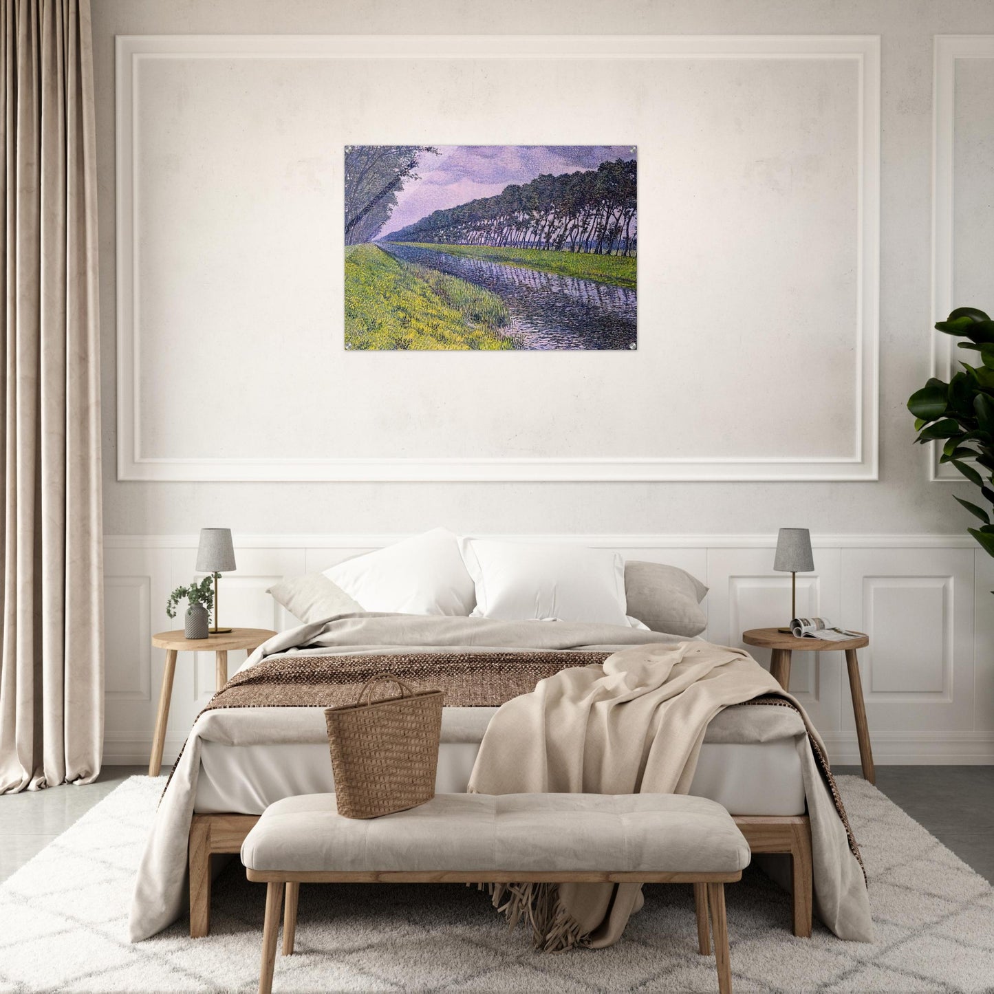 CANAL IN FLANDERS 1894 1 - Theo van Rysselberghe Acrylic Print - 70x100 cm / 28x40″ inches | Theo van Rysselberghe Wall Art | Theo van Rysselberghe Prints