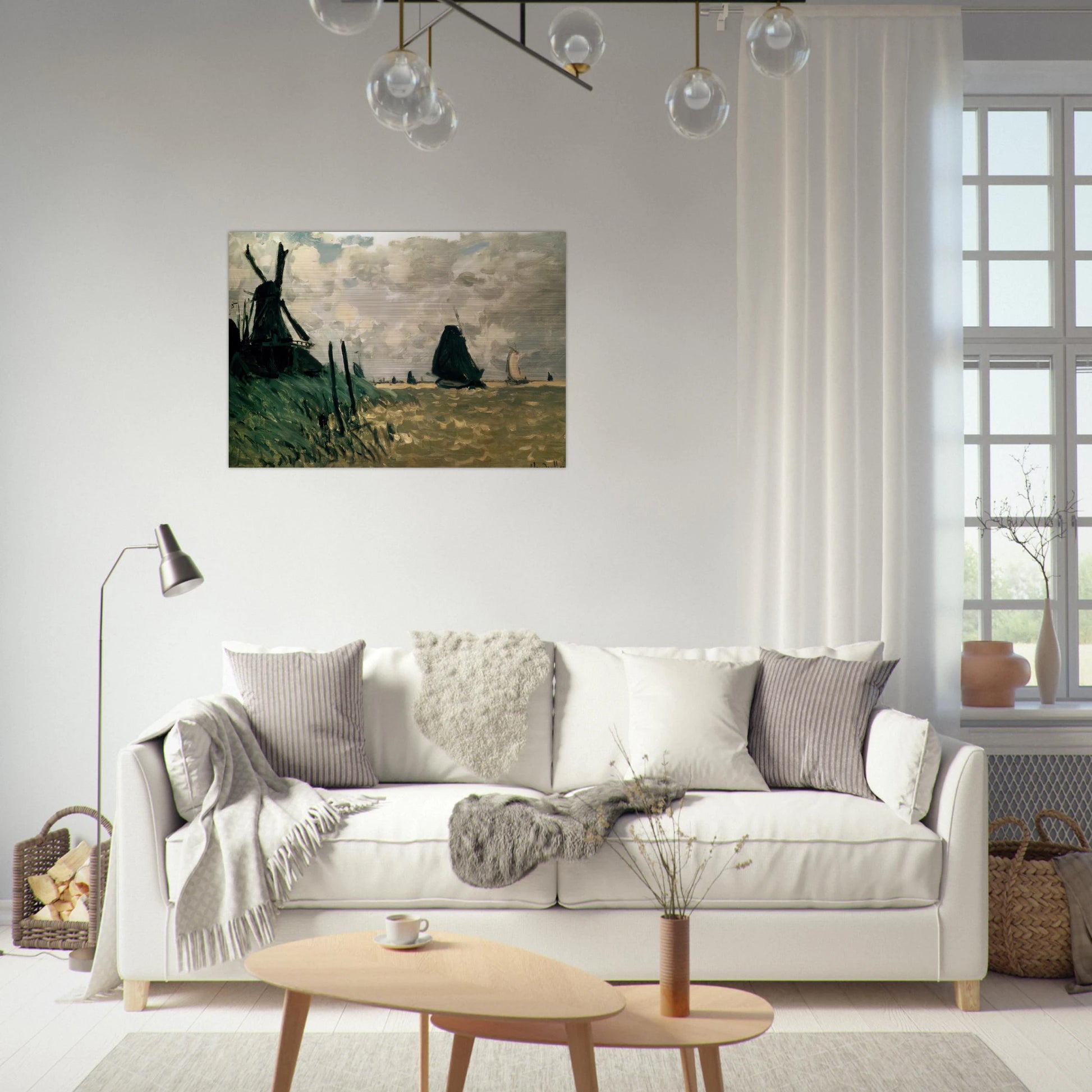 A Windmill near Zaandam - claude monet Brushed Aluminum Print - 70x100 cm / 28x40 inches | claude monet Aluminum Print | claude monet Prints