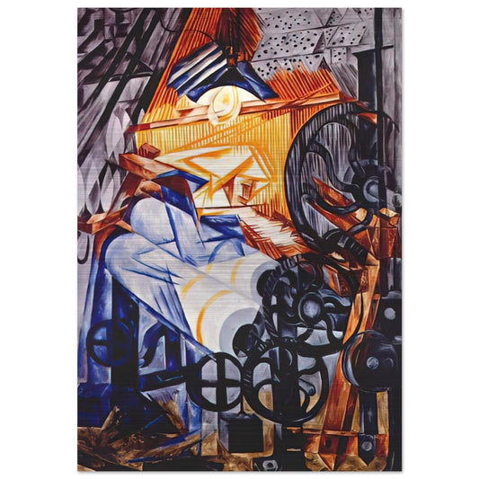 The weaver loomwoman - 1913 - Natalia Goncharova Brushed Aluminum Print - 70x100 cm / 28x40 inches | Natalia Goncharova Aluminum Print | Natalia Goncharova Prints