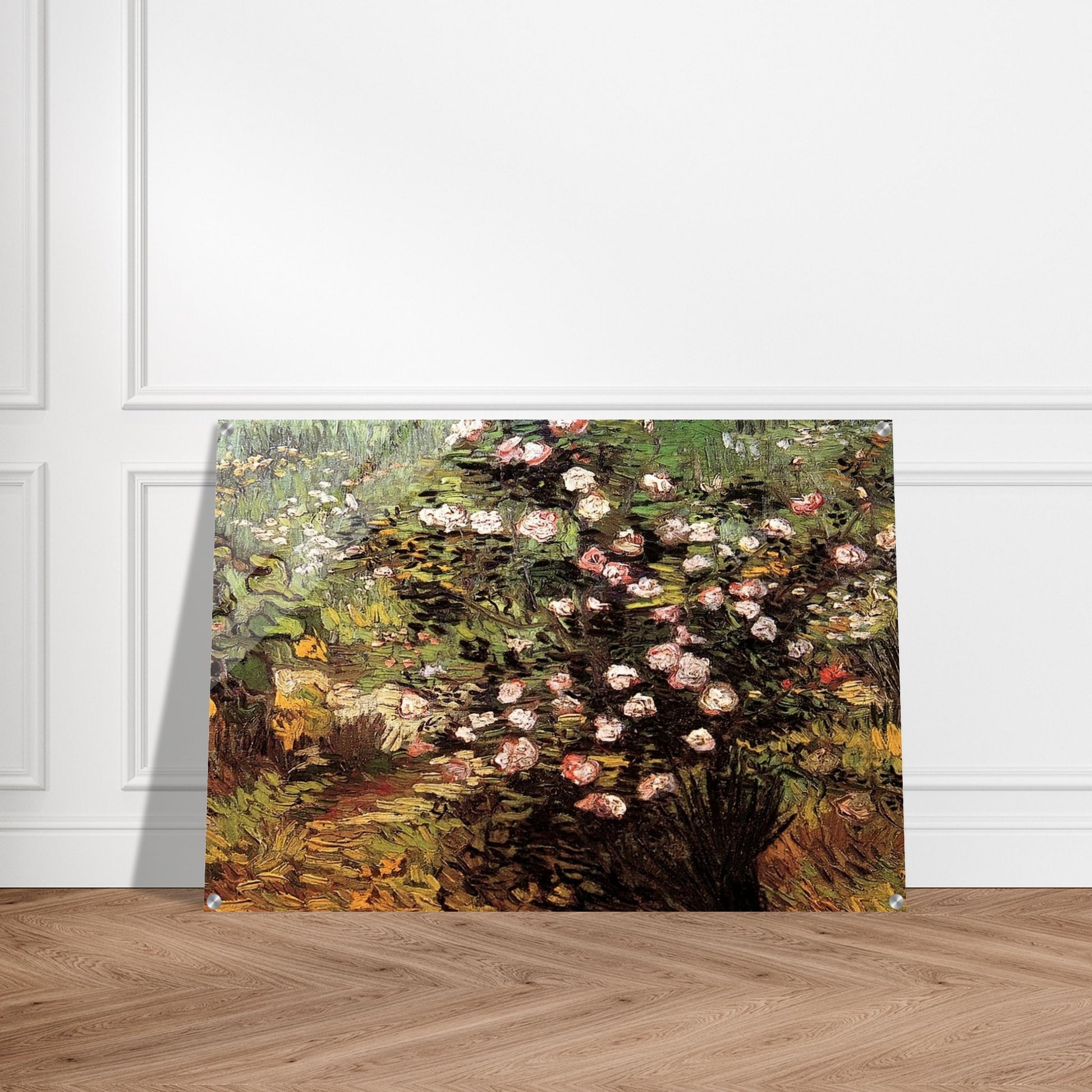 Rosebush in Blossom - Vincent van Gogh Acrylic Print - 70x100 cm / 28x40″ inches | Vincent van Gogh Wall Art | Vincent van Gogh Prints