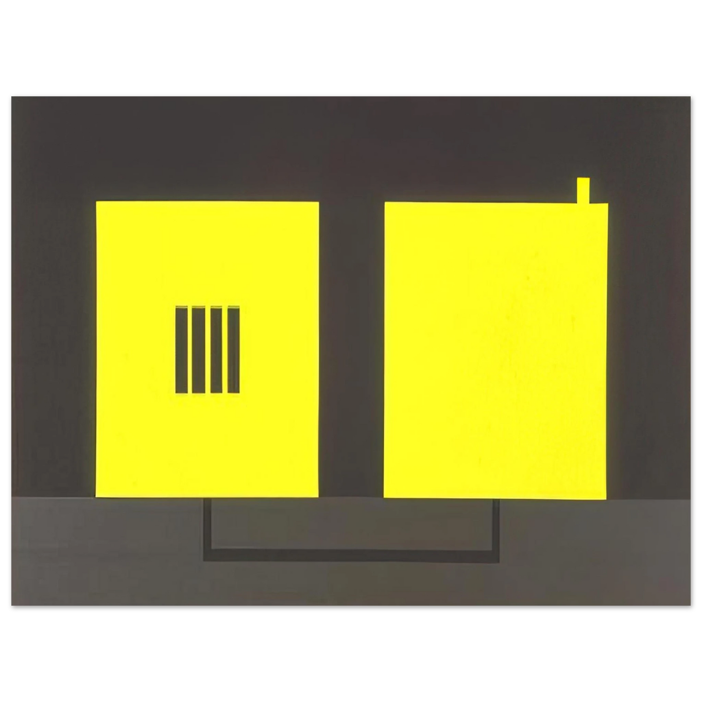 Peter Halley - Prison  Cell with Smokestack  Conduit - 1985 Fine Art Poster - Default Title