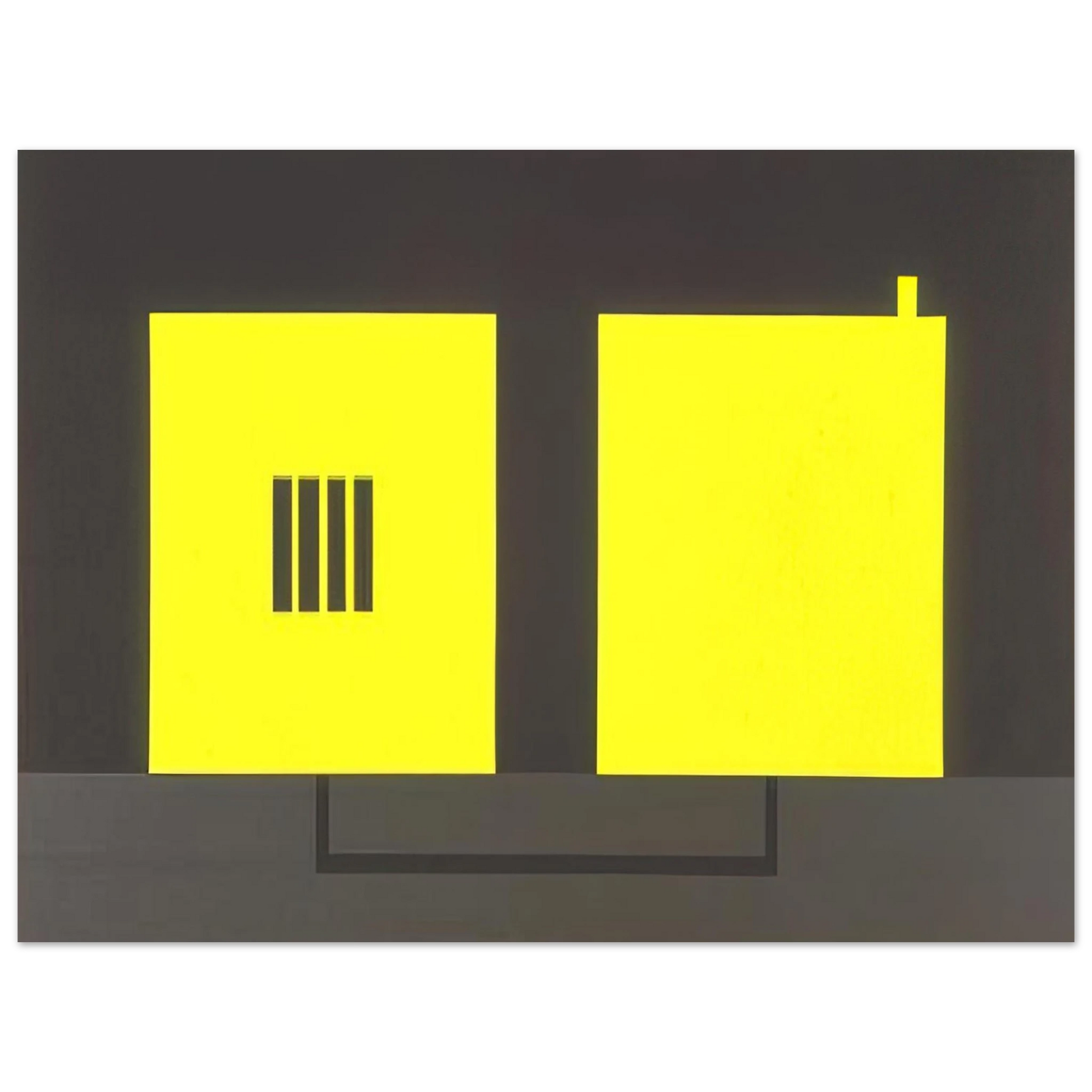 Peter Halley - Prison  Cell with Smokestack  Conduit - 1985 Fine Art Poster - Default Title